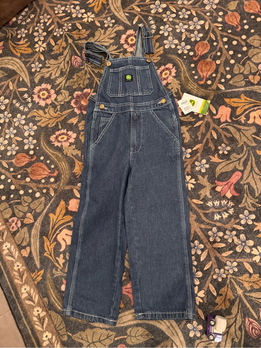 NEW WITH TAGS John Deere Dark Blue Denim Relaxed Fit Overalls